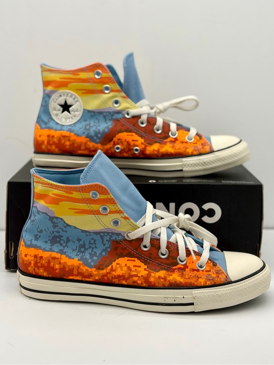 Converse Other - Converse High-Top Sneakers in Orange, Blue & Yellow Graphic
